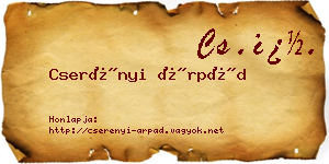 Cserényi Árpád névjegykártya
