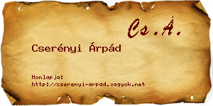 Cserényi Árpád névjegykártya