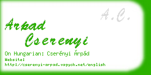 arpad cserenyi business card