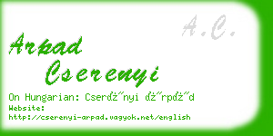 arpad cserenyi business card